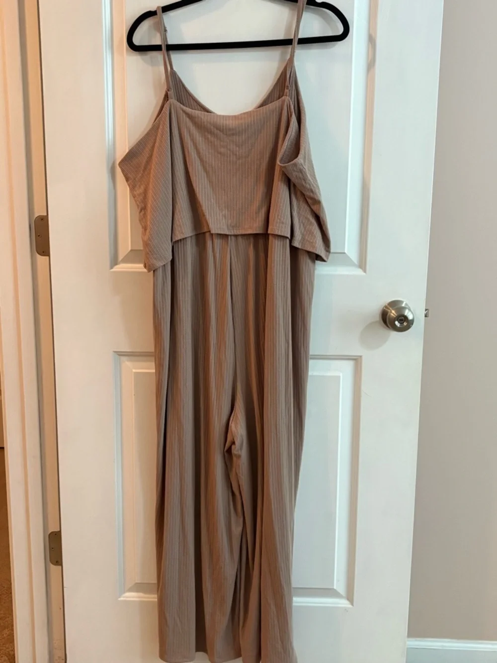 Zenana Outfitters Taupe Maxi Dress with Cold-Shoulder Overlay - Picture 4 of 4